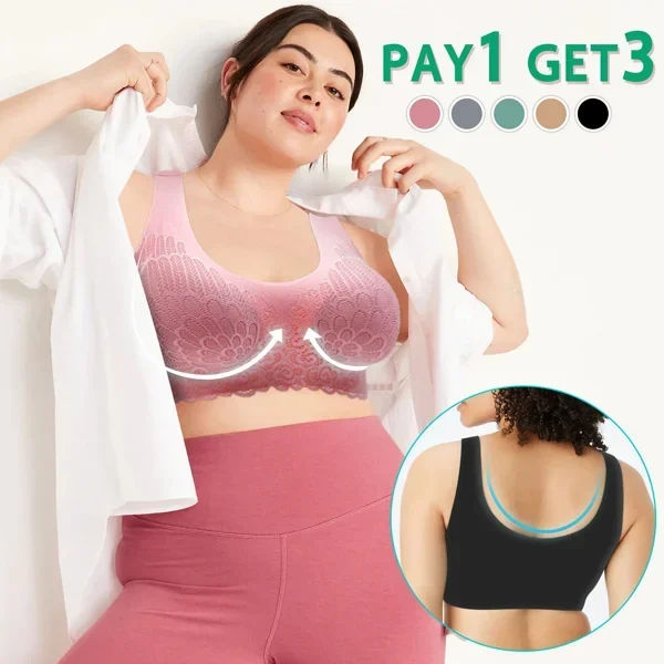 (image for) 🔥 BUY 1 GET 2 FREE(Add 3 To Cart)-Breathable Antimicrobial Latex Bra